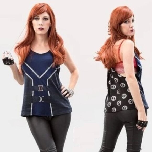 Marvel Black Widow Knot Back Tank Top Cosplay Extra Large XL Fandom Comic - Picture 2 of 14